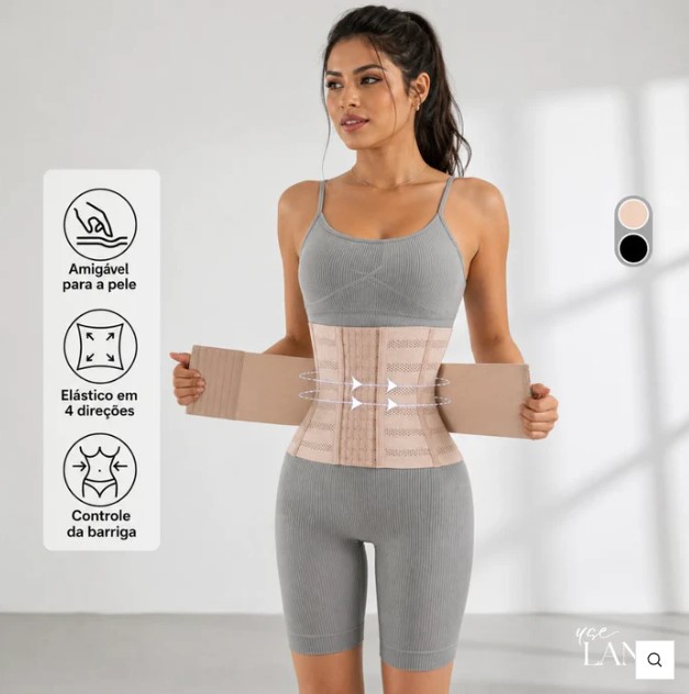 Cinta Modeladora CurveFit™ de alta compressão preta afina cintura e modela corpo